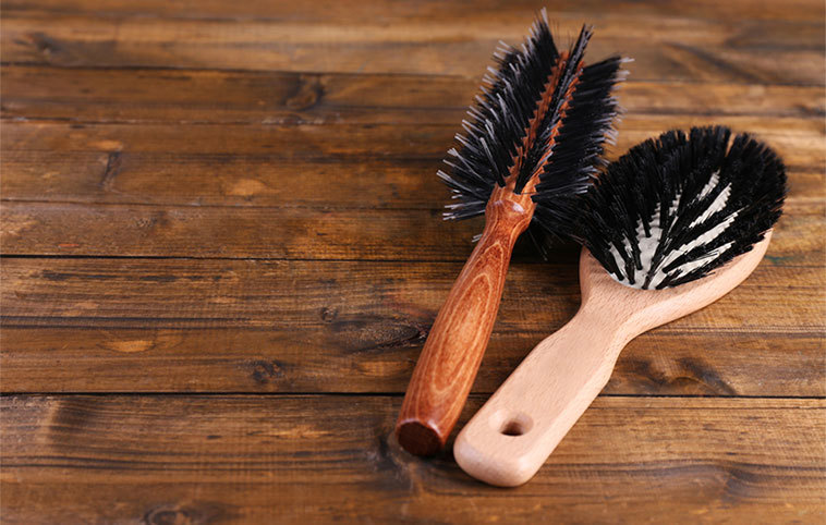 pair of hairbrushes