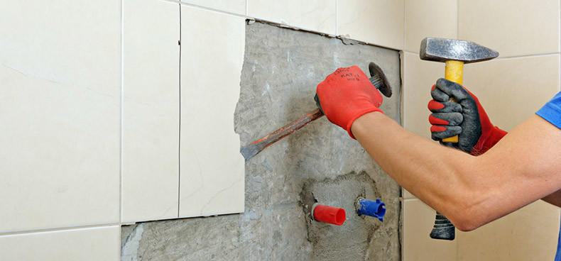 removing bathroom tiles