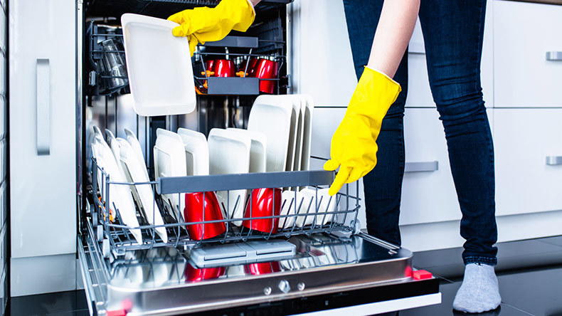 loading dishwasher