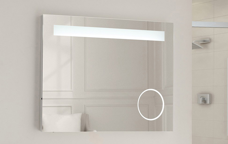 Illuminated Mirror with Shaving Socket